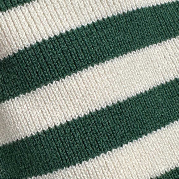 Zara XS green/white striped cropped turtleneck, stretchy, long sleeve - Picture 13 of 14